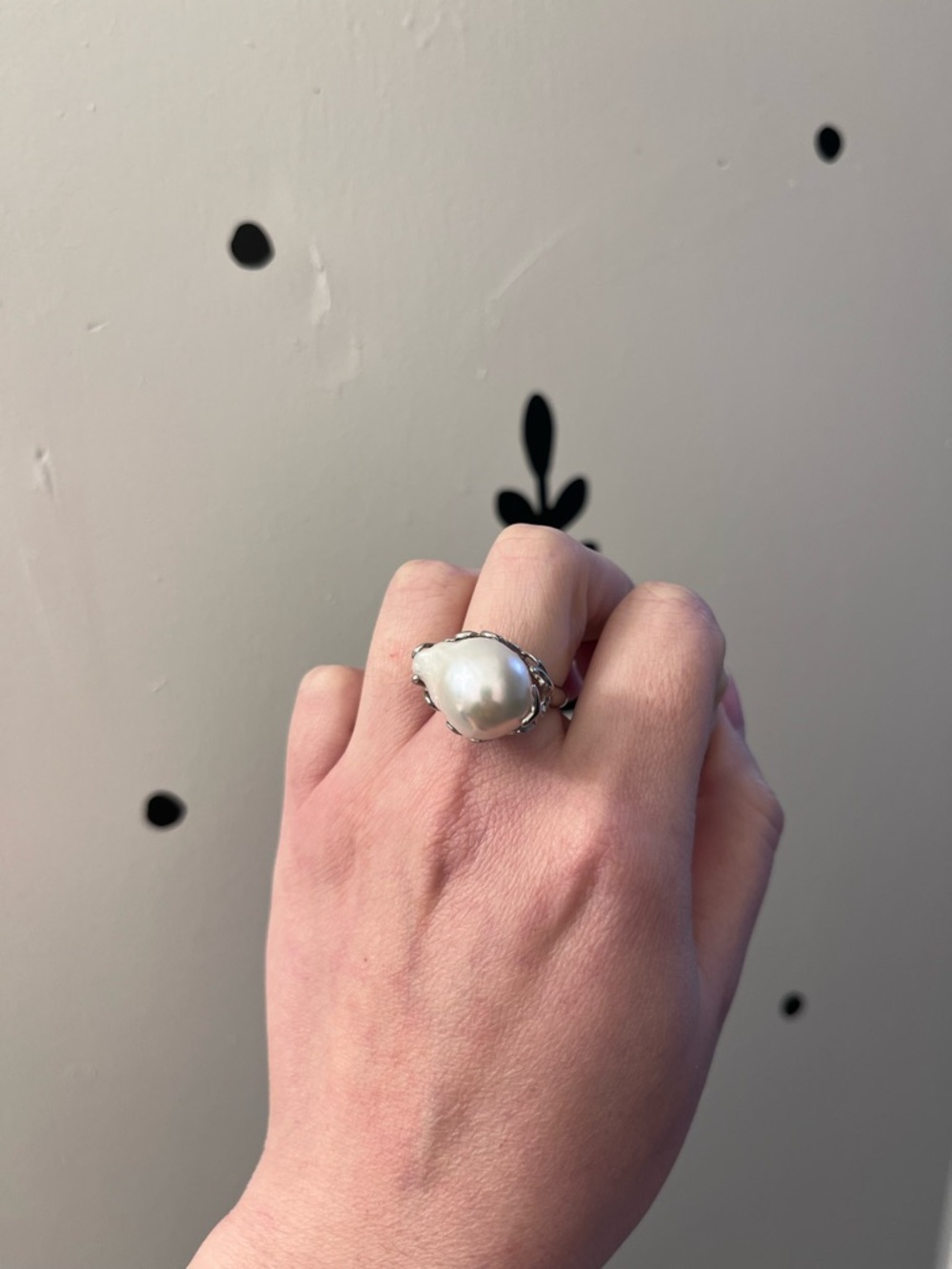 Vintage Silver Freshwater Pearl Ring